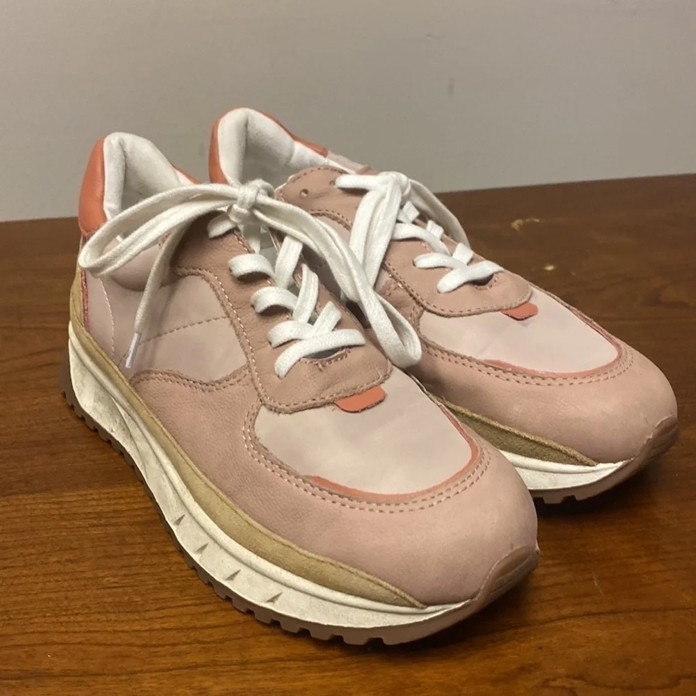 MadeWell Item NC290 Kickoff Trainer Sneakers in (Re)sourcedNylon and Pink Nubuck